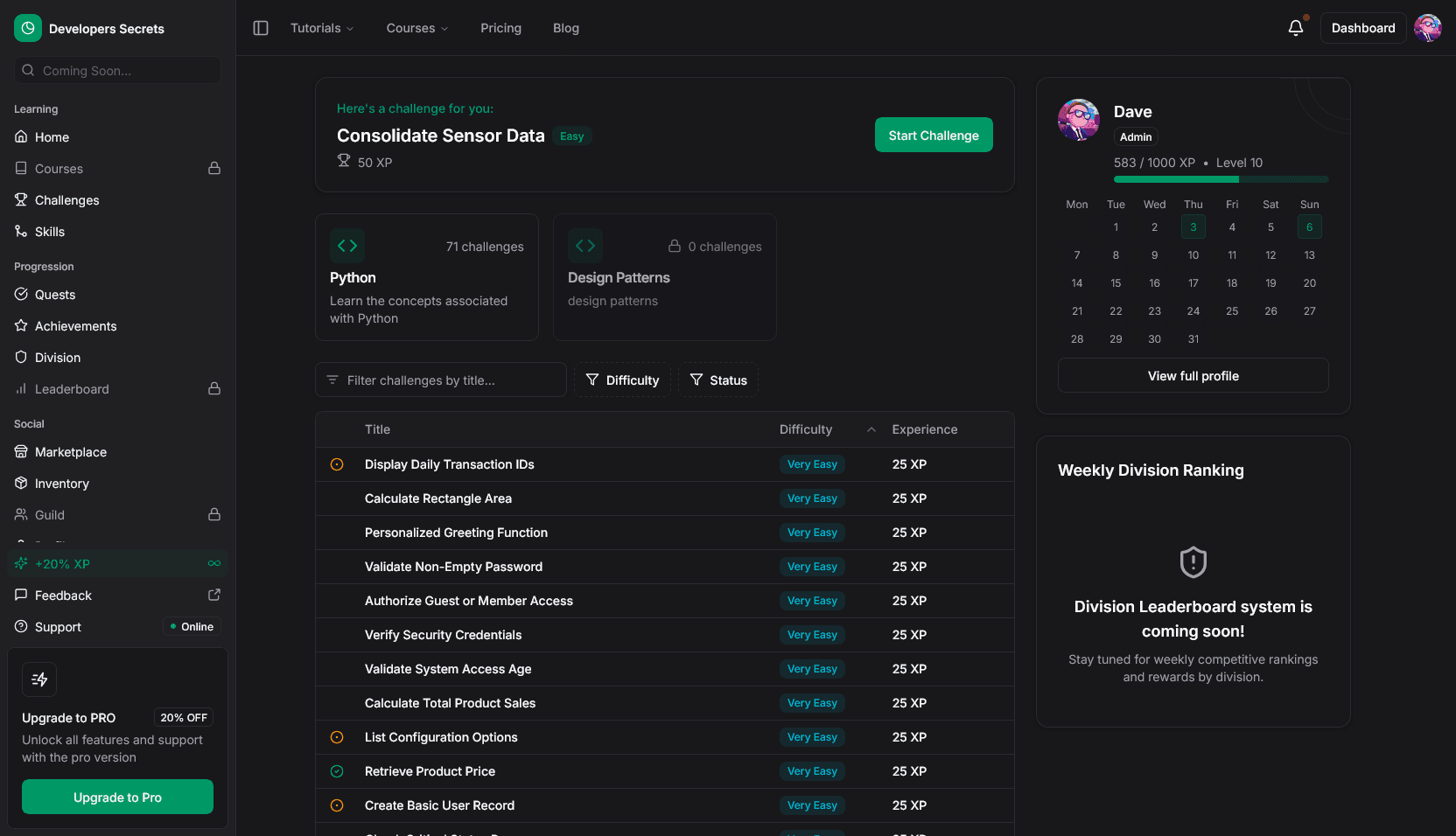 Dashboard preview